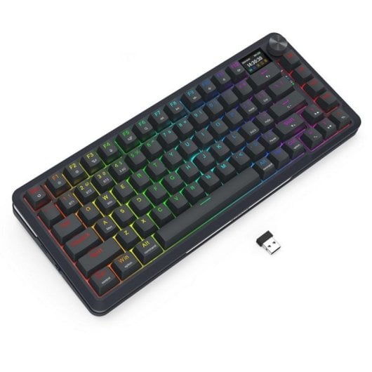 Teclado Redragon K708-RGB-PRO 81 Teclas OLED Gasket RGB Hot-Swap Bluetooth/2.4G/Cable