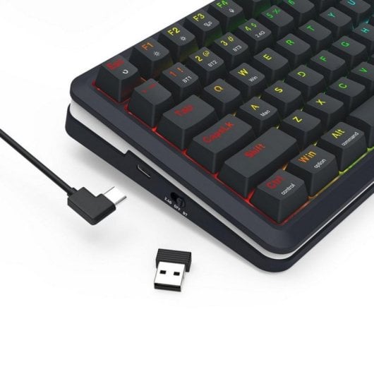Teclado Redragon K708-RGB-PRO 81 Teclas OLED Gasket RGB Hot-Swap Bluetooth/2.4G/Cable