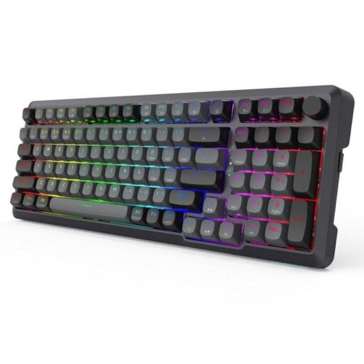 Redragon K688GB-RGB-PRO Teclado 98 Teclas RGB Hot-Swap Bluetooth/2.4G com Controlo de Volume Preto
