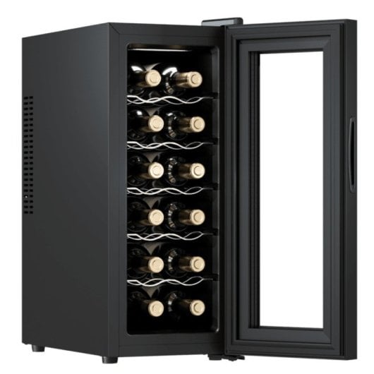 Enfriador de vino Cecotec 1250 termoeléctrico 12 botellas 65W negro LED