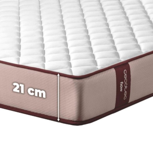 Colchón Viscoelástico Cecotec 7462 21cm, 2 Zonas, Suave, Funda Tela Viscosa, 150x190cm