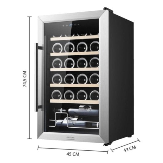 Cecotec Nevera de Vino 00125 Independiente 24 Botellas Acero Inoxydable