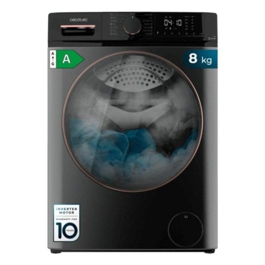 Lavatrice Cecotec 01925 DressCode 8610 8kg 1400rpm Classe A Nero Inverter SteamMax