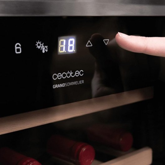 Bolero GrandSommelier 34030 Inox Vinoteca 34 Bouteilles avec Système Compresseur