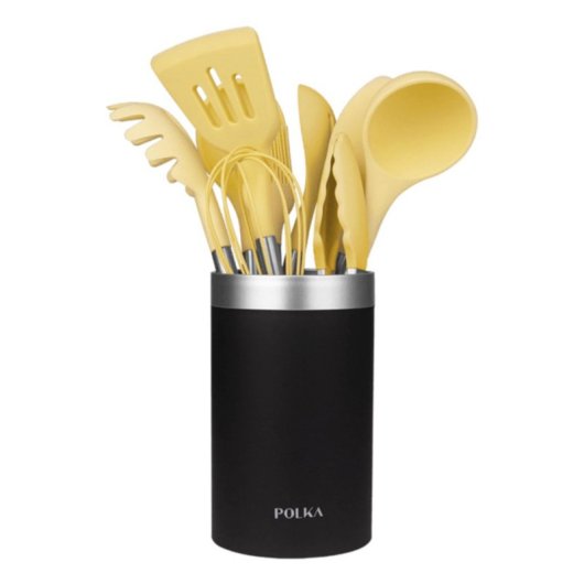 Utensilio de cocina Cecotec Polka Experience Vulcano 9 piezas Silicona Acero 220ºC Amarillo Pastel