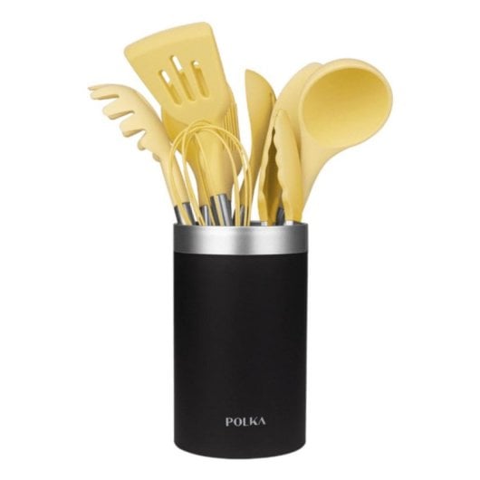 Küchenutensil Cecotec Polka Experience Vulcano 9-teilig Silikon Edelstahl Gelb Pastell Hitzeresistenz 220°C