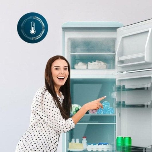 Kühlschrank Zwei Türen Cecotec 02754 Defrost 148cm 215L E Blau LED