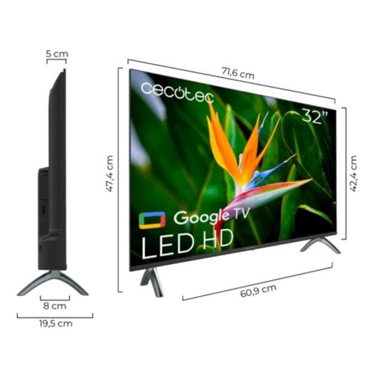 TV Cecotec LED A4 Series ALH40032S 32" HD Google TV HDR10 Chromecast Bluetooth