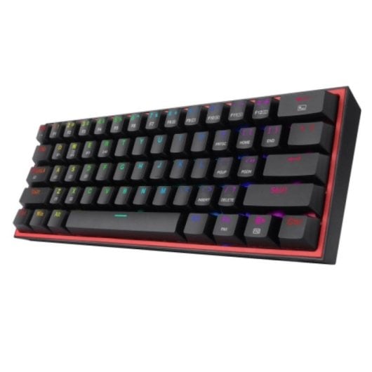 Redragon K616-RGB FIZZ PRO Teclado Mecânico RGB 60% Sem Fios Bluetooth/RF 2.4GHz 61 Teclas ABS RED