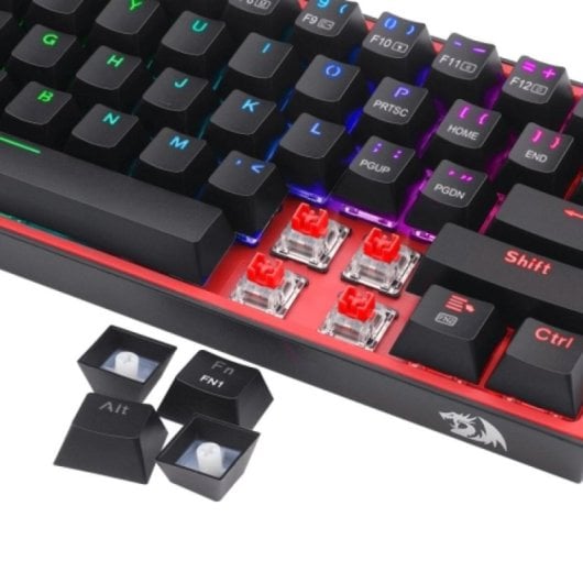 Redragon K616-RGB FIZZ PRO Teclado Mecânico RGB 60% Sem Fios Bluetooth/RF 2.4GHz 61 Teclas ABS RED