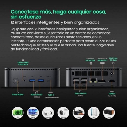 Mini PC Blackview MP100 Pro Intel Core i3-1215U 16 Go SSD 512 Go Wi-Fi 6 UHD 4K Windows 11 Pro
