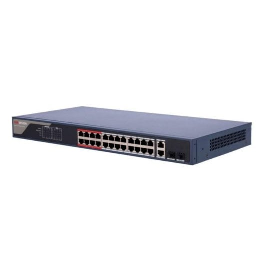 Hikvision DS-3E1326P-EI(B) Switch 24x Portas PoE+ Fast Ethernet 2 Combo Gigabit Rack 1U