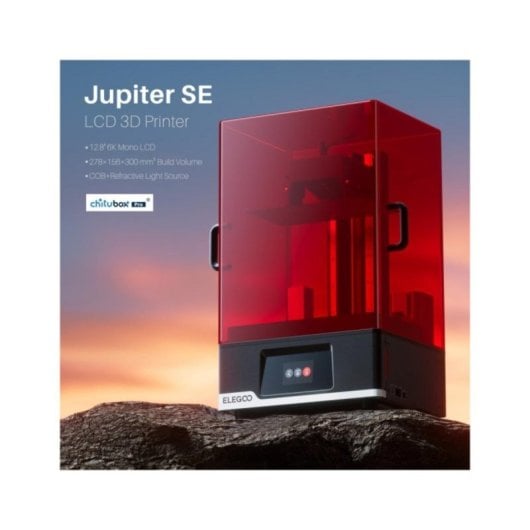 Imprimante 3D Elegoo Jupiter SE LCD Mono 6K 12,8" Volume 277 x 156 x 300 mm Gestion automatique de la résine