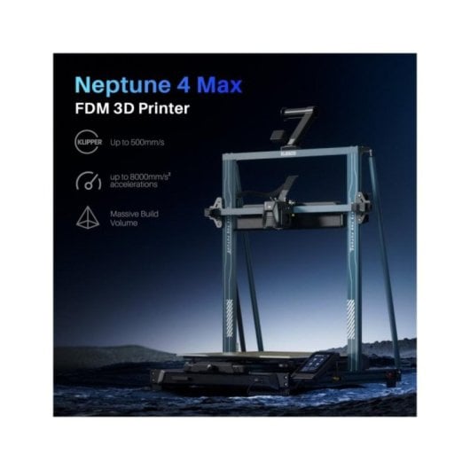 Elegoo Neptune 4 Max Impressora 3D Volume 420x420x480mm Klipper 300°C WiFi