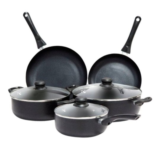 Batería de Cocina Klack Set 3 Ollas con Tapa y 2 Sartenes Antiadherentes Inducción
