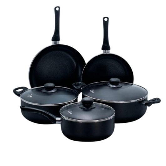 Batería de Cocina Klack Set 3 Ollas con Tapa y 2 Sartenes Antiadherentes Inducción