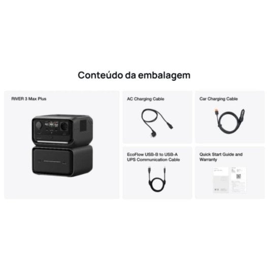 Estación de Energía EcoFlow River 3 Max Plus 872Wh 600W UPS Batería Extra Compacta