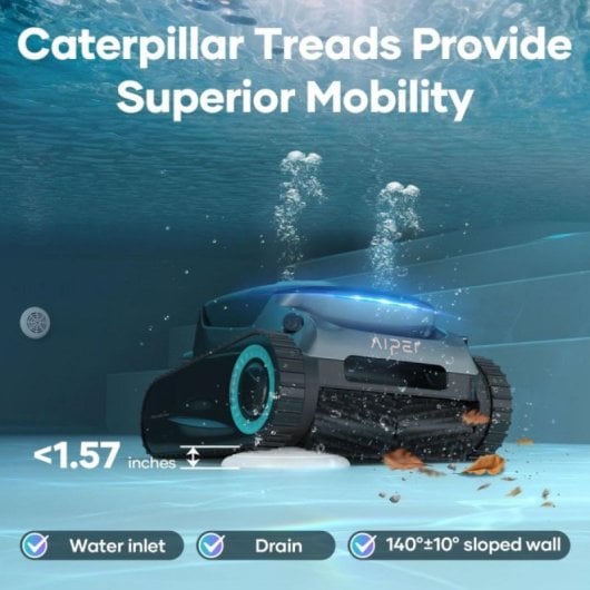 Robot de Limpeza de Piscinas Aiper Scuba S1 Pro Sem Fios lagartas WaveLine filtragem avançada