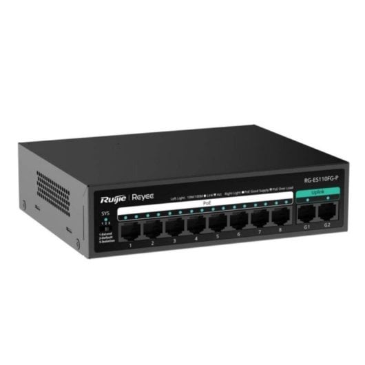 Commutateur Ruijie RG-ES110FG-P 8 ports PoE 10/100 Mbit/s + 2 ports Gigabit 5,6 Gbit/s