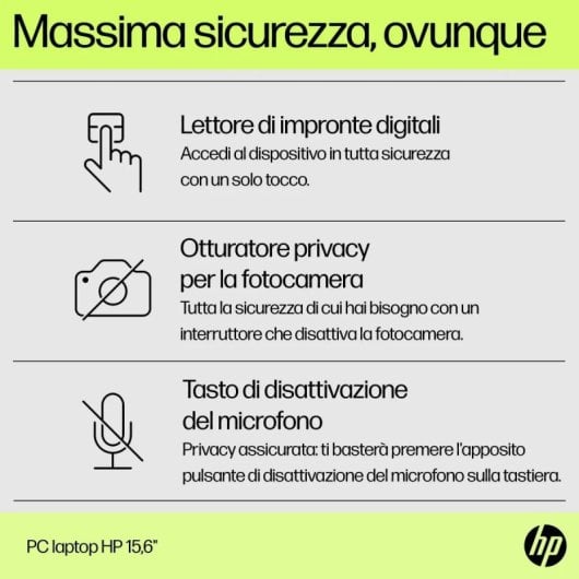 Portatile HP 15-fd0054nl i5-1334U 16GB 512GB SSD NVIDIA GeForce MX570 Argento