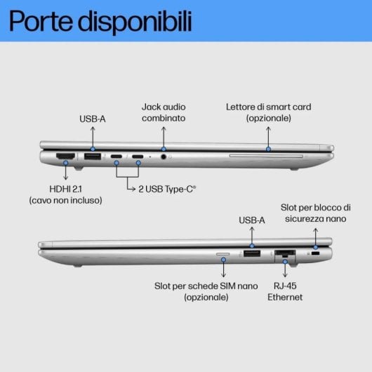 Computer portatile HP EliteBook G11 155U Intel Core Ultra 7 16GB 512GB SSD Windows 11 Pro