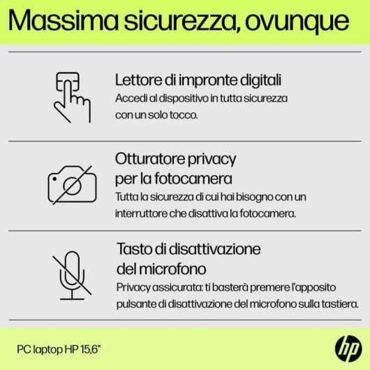 Computer portatile HP 15-fd0082nl Argento 16GB DDR4 SSD 1TB Intel i5-1334U Full HD
