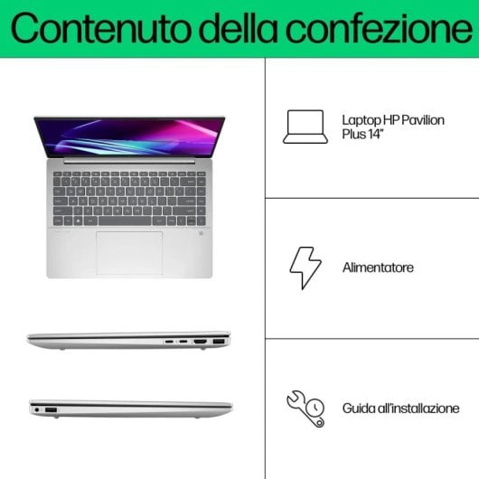 Computer portatile HP Pavilion Plus 14-ew0015nl Intel Core i7-1355U 16GB RAM 1TB SSD Argento