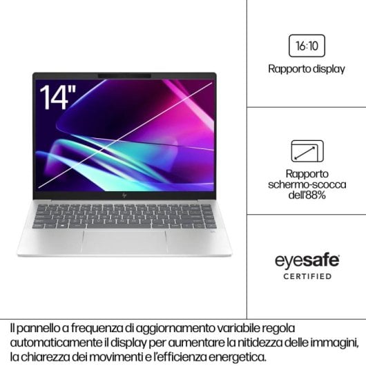 Computer portatile HP Pavilion Plus 14-ew0015nl Intel Core i7-1355U 16GB RAM 1TB SSD Argento