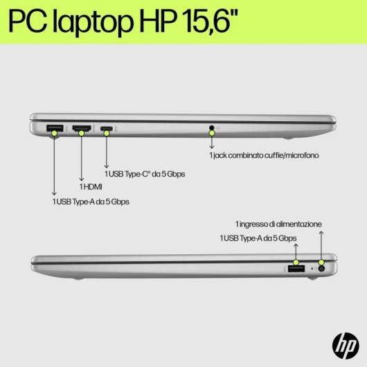 Portatile HP 15-fd0077nl Argento i7-1255U 16GB 512GB SSD Full HD Windows 11