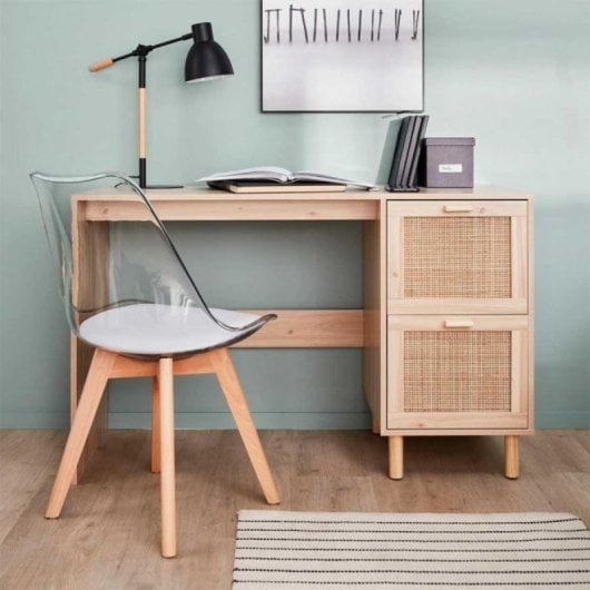 Escritorio Décor Tapa Melamina Alta Calidad Estructura Pino 2 Cajones Amplios