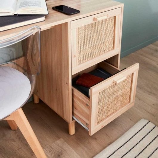 Escritorio Décor Tapa Melamina Alta Calidad Estructura Pino 2 Cajones Amplios