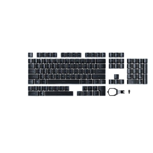 Keycap ASUS ROG RX PBT Set Negro 250g perfil medio máxima durabilidad compatibilidad RX Switch
