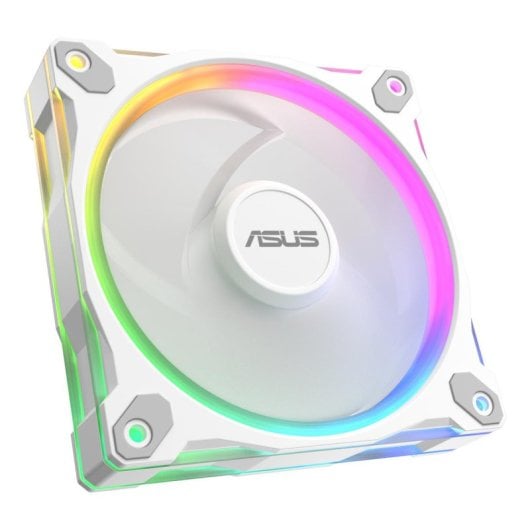 Ventilateur ASUS Prime MR120 Blanc ARGB 12 cm, Paliers à manchon, RGB Multi