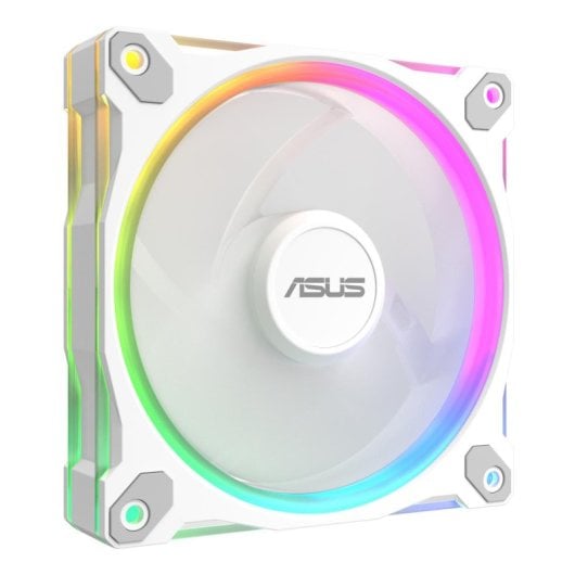 Ventilateur ASUS Prime MR120 Blanc ARGB 12 cm, Paliers à manchon, RGB Multi