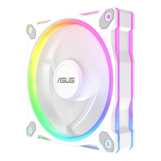 Ventilateur ASUS Prime MR120 Blanc ARGB 12 cm, Paliers à manchon, RGB Multi