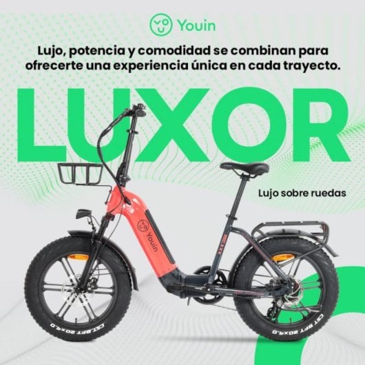 Bicicleta Eléctrica YOUIN Luxor BK1716 Fat 250W 20'' Plegable Suspensión Pantalla Color