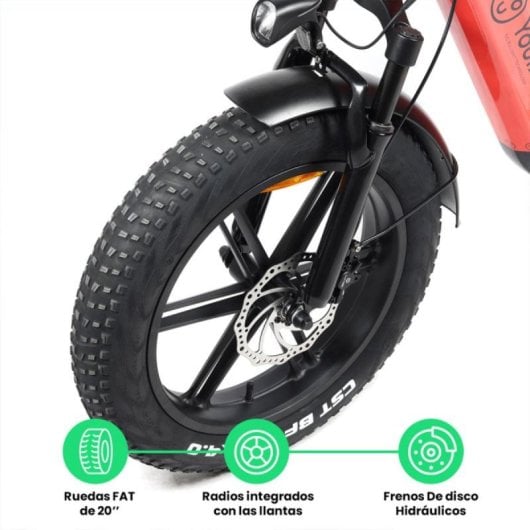 Bicicleta Eléctrica YOUIN Luxor BK1716 Fat 250W 20'' Plegable Suspensión Pantalla Color