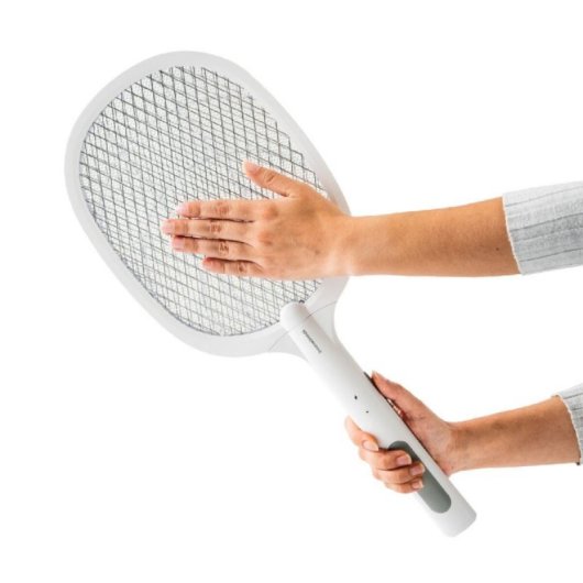 Raqueta Matainsectos InnovaGoods Elecfly Recargable 3000V Luz UV LED 2 en 1 Blanco