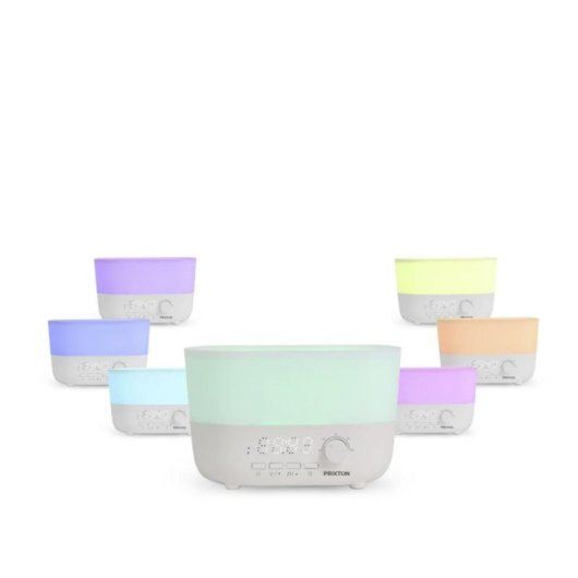 Humidificador PRIXTON Aroma Connected Altavoz Bluetooth Despertador Luz LED 7 Colores