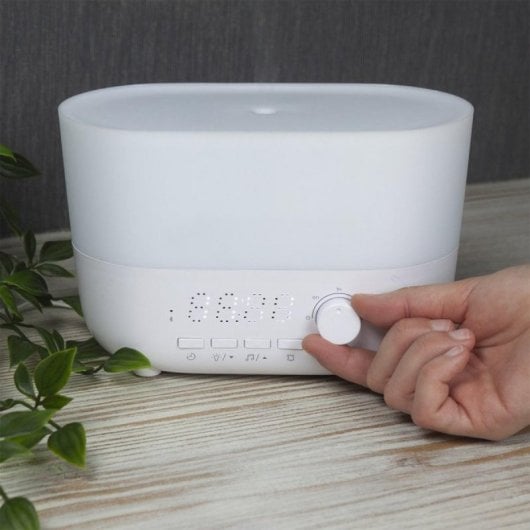 Humidificador PRIXTON Aroma Connected Altavoz Bluetooth Despertador Luz LED 7 Colores