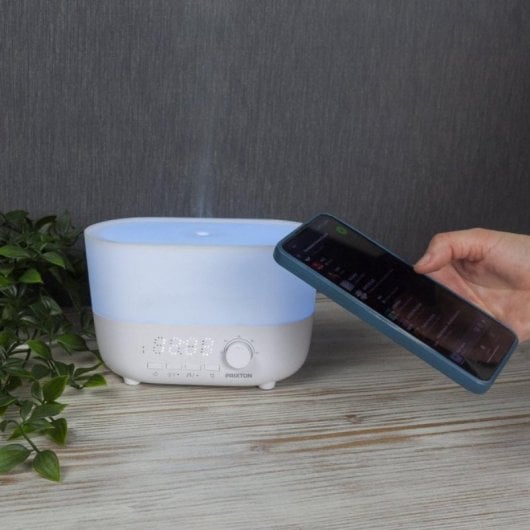 Humidificador PRIXTON Aroma Connected Altavoz Bluetooth Despertador Luz LED 7 Colores