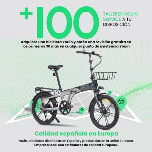 Bicicleta eléctrica YOUIN Praga Pro BK1850 plegable aluminio correa Gates 250W 60km FAT