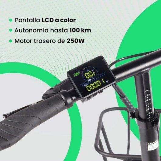 Bicicleta eléctrica YOUIN Luxor Pro BK1750 FAT Plegable 250W Autonomía 100km Carbono Gates