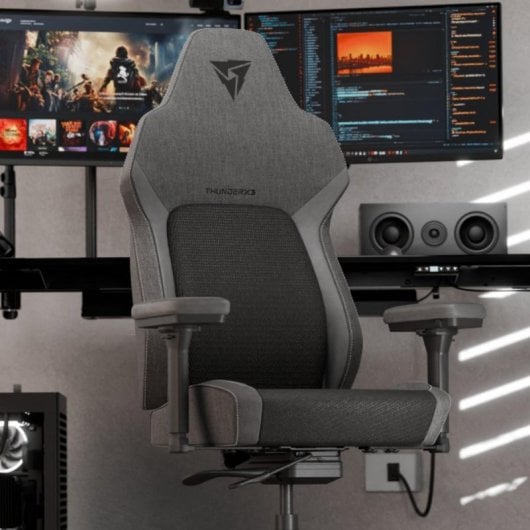 Silla gaming ThunderX3 CORE Smart Mesh negra gris respaldo ajustable reposabrazos 3D 125 kg