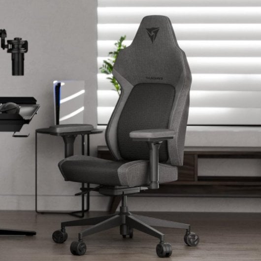 Silla gaming ThunderX3 CORE Smart Mesh negra gris respaldo ajustable reposabrazos 3D 125 kg