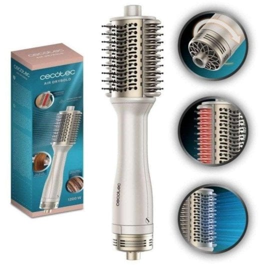 Escova Modeladora Cecotec Air DryBold 1200W Cerâmica Iónica 3 Temperaturas Função Frio Branco