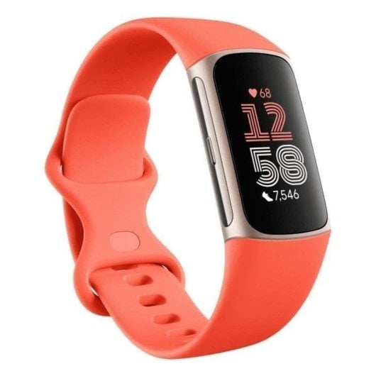Bracciale attività Fitbit Charge 6 AMOLED GPS NFC Bluetooth Coral 7 giorni Monitoraggio Salute Avanzato
