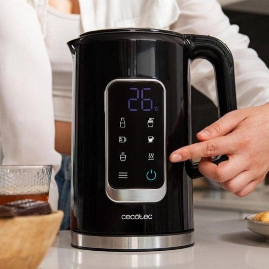 Bollitore Cecotec Thermosense 500 Touch 1.7L 2200W Display Touch Nero Acciaio