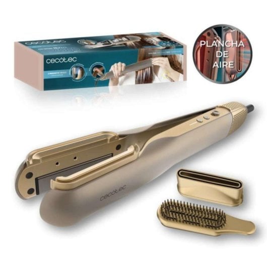 Plancha de pelo AirLisse 2in1 ForceDry Champagne Pro motor brushless 4 temperaturas plasma cerámica queratina