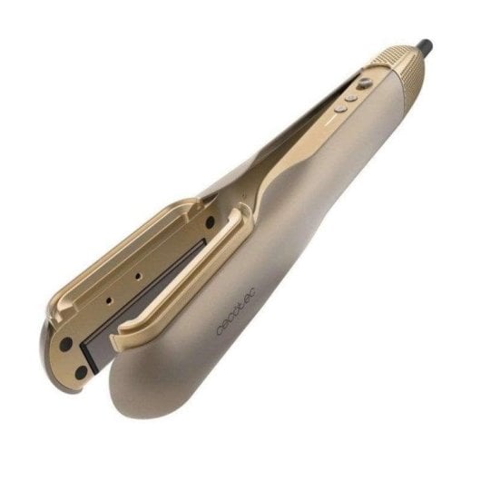 Keratin 2-in-1 Glätteisen Cecotec AirLisse 2in1 ForceDry 200ºC 4 Temperaturstufen Keratin Zubehör Abschaltautomatik Anti-Frizz Champagne